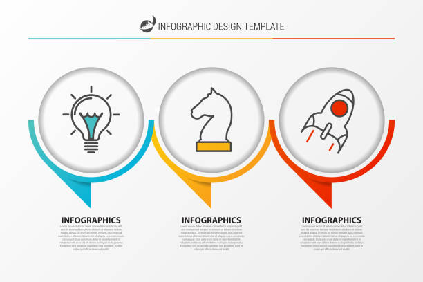 インフォ グラフィックのデザイン テンプレートです。3 つのステップと組織図 - steps点のイラスト素材／クリップアート素材／マンガ素材／アイコン素材