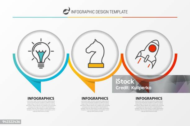 Infographic Design Template Organization Chart With 3 Steps Stock Illustration - Download Image Now