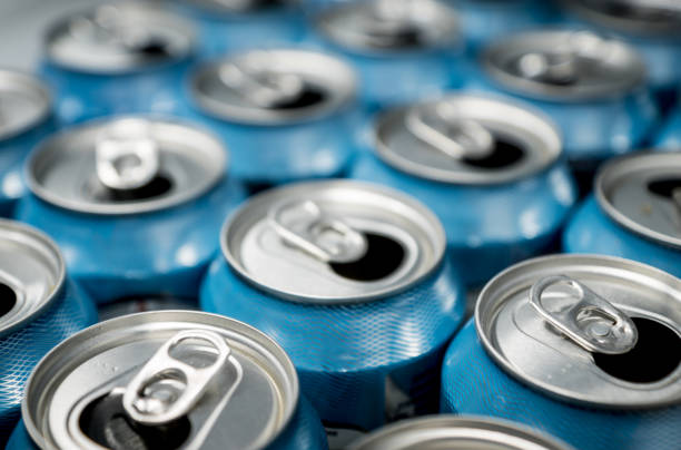 istock Full Frame Shot Of Blue Drink Cans 942338502
