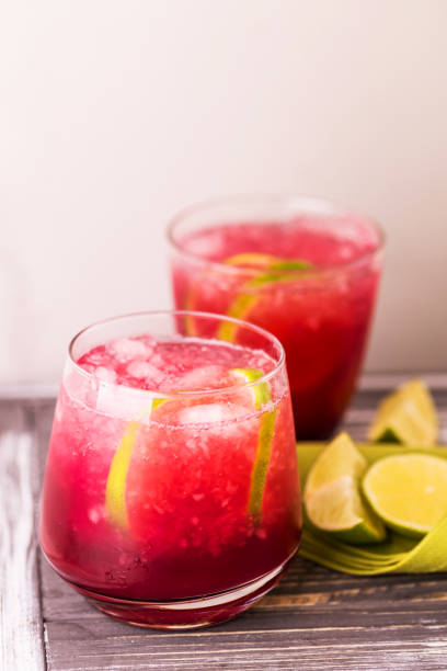 istock Alcoholic cocktail sour cherry gin or porch crawler. Lemonade. 942345018