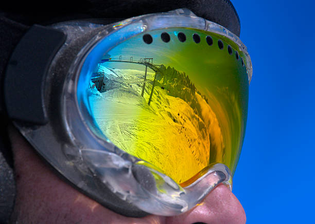 le dolomiti negli occhiali - ski skiing telemark skiing winter sport стоковые фото и изображения
