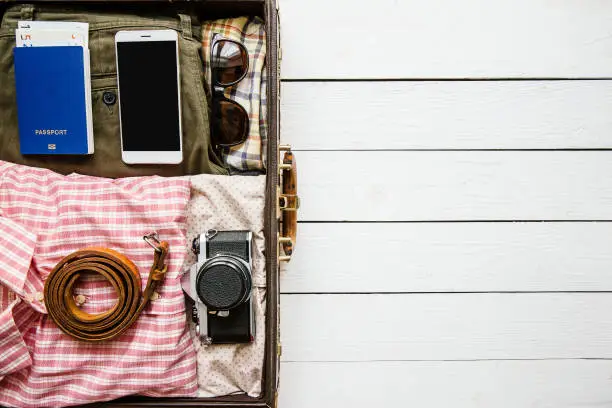 Photo of Packing suitcase travel concept