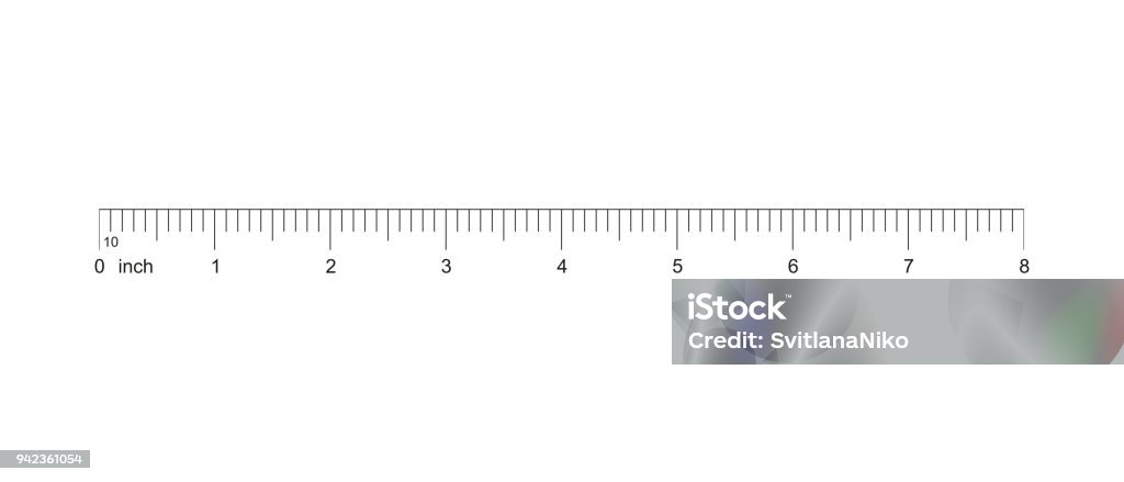 8 Inches Ruler Printable Ruler 8 Inch Measuring Tool Ruler Graduation Ruler Grid 8 Inch Size ...