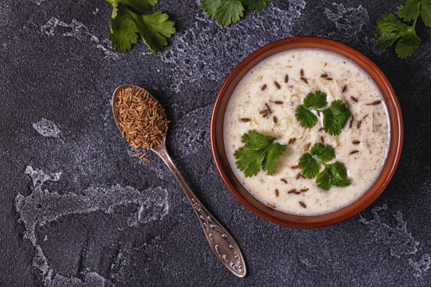 istock Traditional Indian Raita with cucumber, cumin, coriander. 942365870