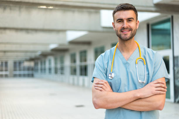istock male nurse with stethoscope 942403284
