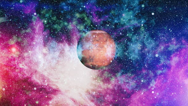 istock Futuristic abstract space background. Night sky with stars . Elements of this image furnished by NASA 942420278
