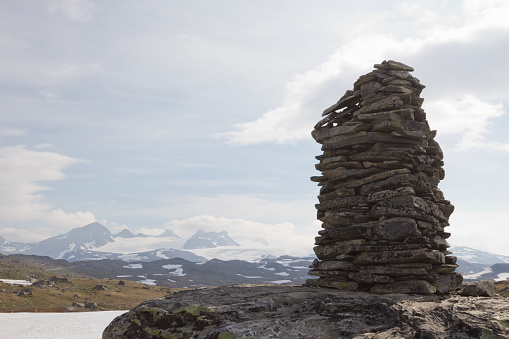 Cairn in the Norwegian high mountains