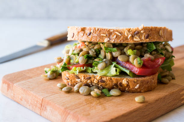 istock Vegan Lentil Sandwich with Toast Bread. 942420994