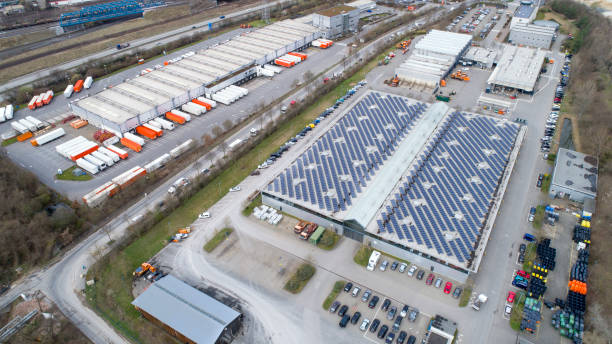 istock Distribution logistics buildings and industrial area - aerial view 942425618