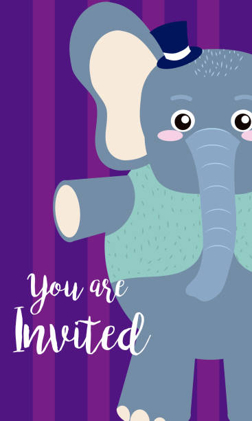 istock Elephant cute animal cartoon invitation card 942427924