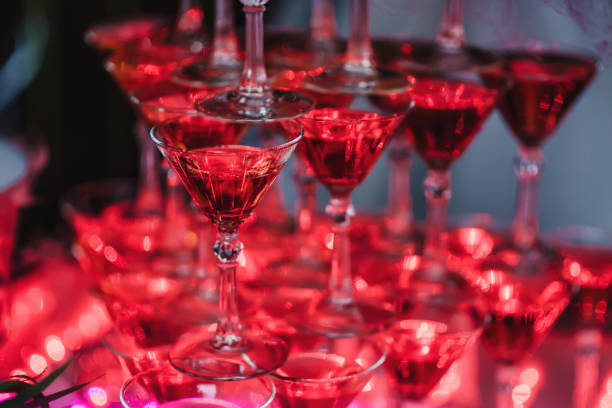 istock glasses with Martini cocktail on a tower 942431872