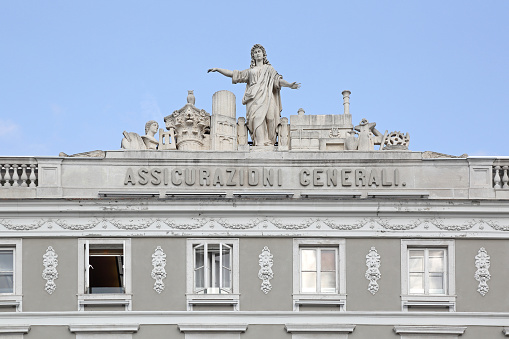 TRIESTE, ITALY - OCTOBER 13, 2014: Assicurazioni Generali Insurance Company Building in Trieste, Italy.