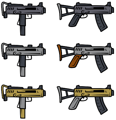 ✓ Imagen de Armas de blanco y negro de dibujos animados vector iconos Fotografía de Stock ✓ Imagen de Armas de blanco y negro de dibujos animados vector iconos Fotografía de Stock