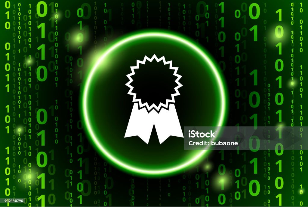 Award Ribbon Binary Code Vector Pattern Background Stock Illustration ...
