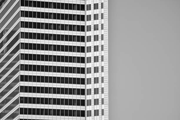 istock Modern city office building exterior. Black and white. 942443878