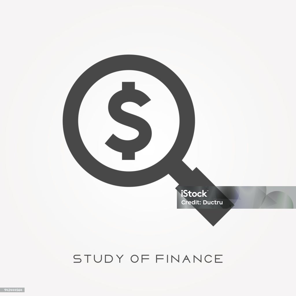 Silhouette icon study of finance Dollar Sign stock vector