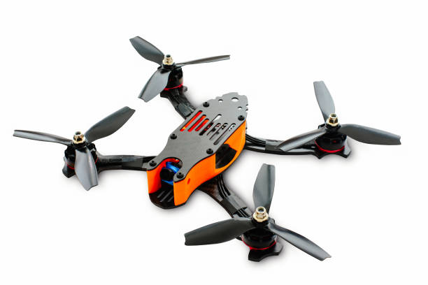 istock isolated drones racing FPV quadrocopter made of carbon black, drone ready for flight, stylish and modern hobby 942444752