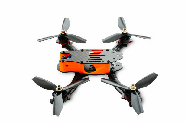 istock isolated drones racing FPV quadrocopter made of carbon black, drone ready for flight, stylish and modern hobby 942444830
