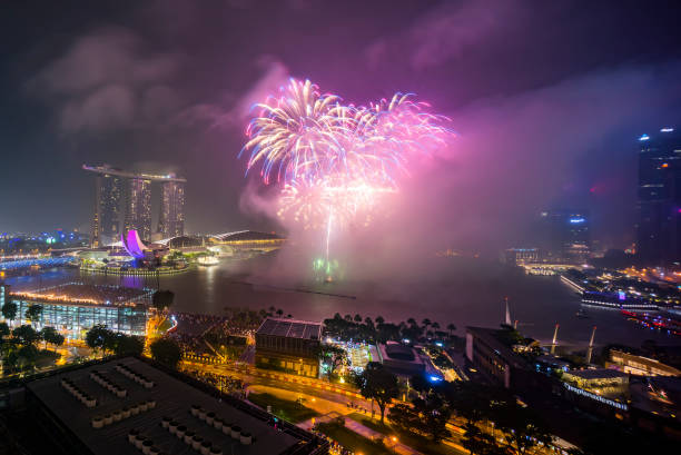 istock Fireworks show at Singapore 942448478
