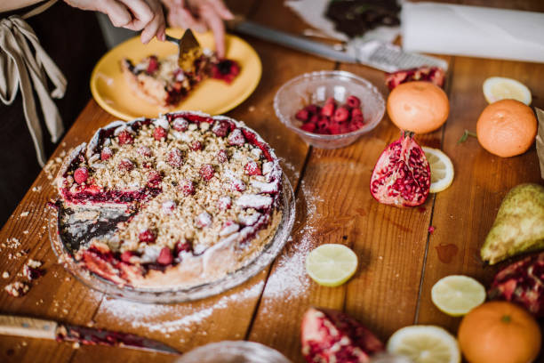 istock Slicing Pieces Of Tasteful Blackberry Pie 942451652