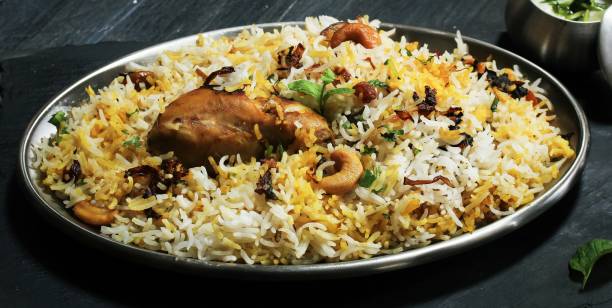 istock Homemade Chicken Biryani close up, selective focus 942459222