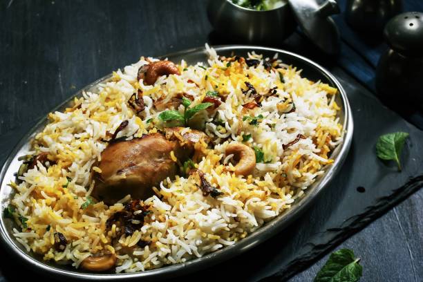 istock Homemade Chicken Biryani close up, selective focus 942459564