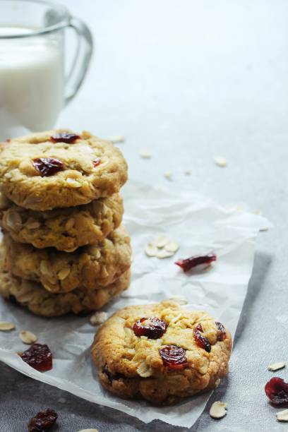 istock Homemade Cranberry Oatmeal cookies, selective focus 942463030