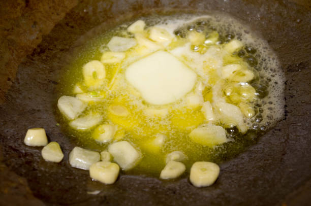 Sauteing garlic in butter