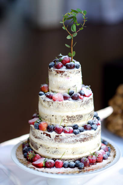 istock Delicious chocolate wedding cake decorated with fruits 942476440