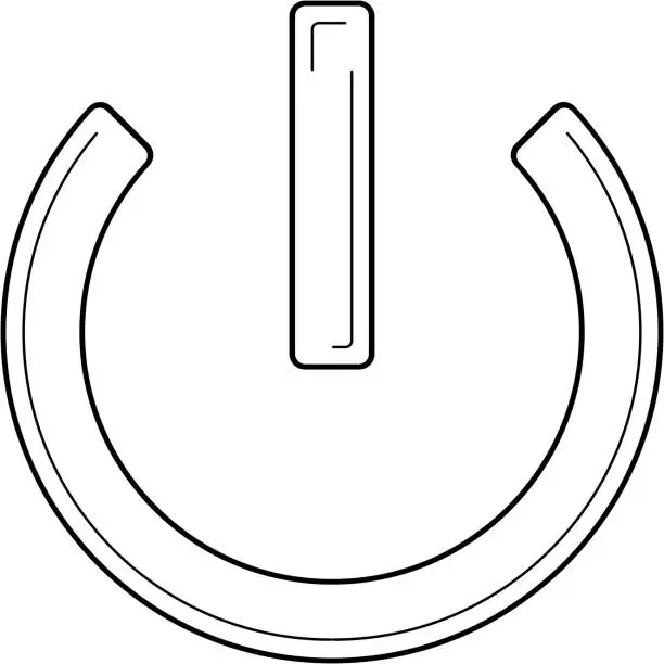 Vector illustration of Power button line icon