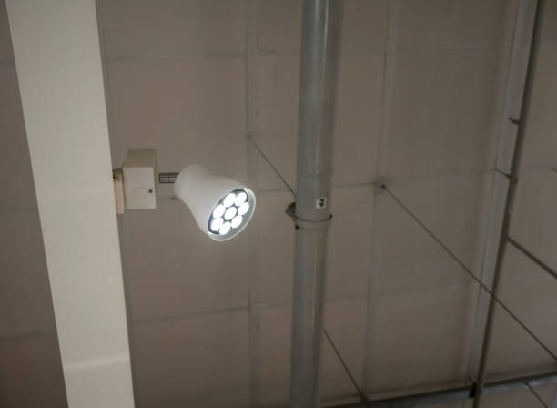 istock White LED spot light installed on ceiling in house or store 942484602