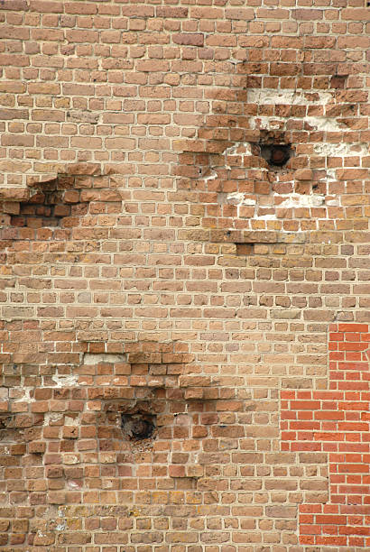 Cannonballs buried in a wall at Fort Pulaski  civil war photos stock pictures, royalty-free photos & images