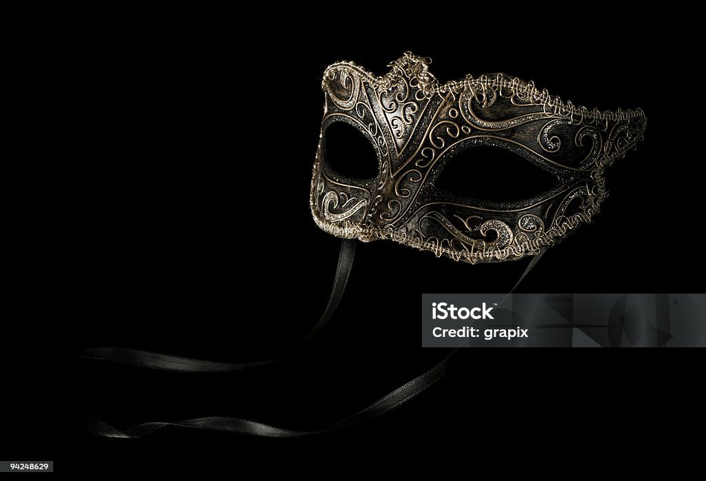 カーニバルマスクで分離されたブラックのストライプ - お面のロイヤリティフリーストックフォト