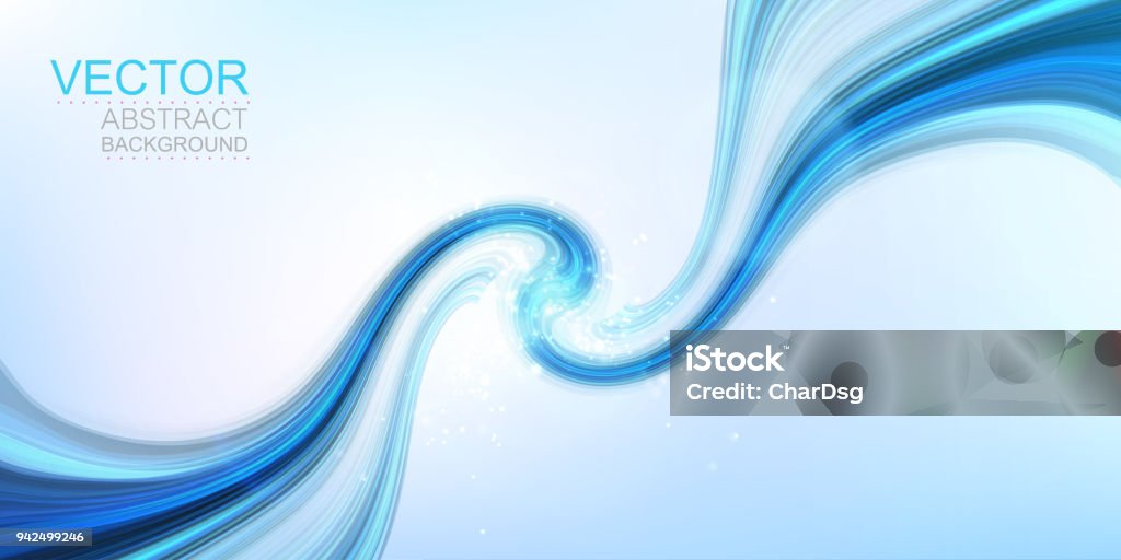 Vector Background Abstract Blue Swirl Isolated On White Stock ...