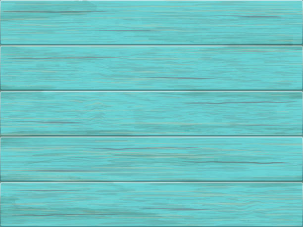 Vector green wooden background Vector wooden background. Old wooden shabby green planks. green painted wood texture stock illustrations