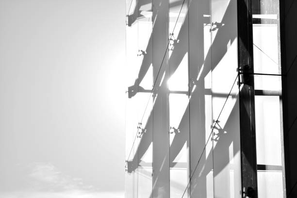 istock Modern city office building exterior. Black and white. 942507260