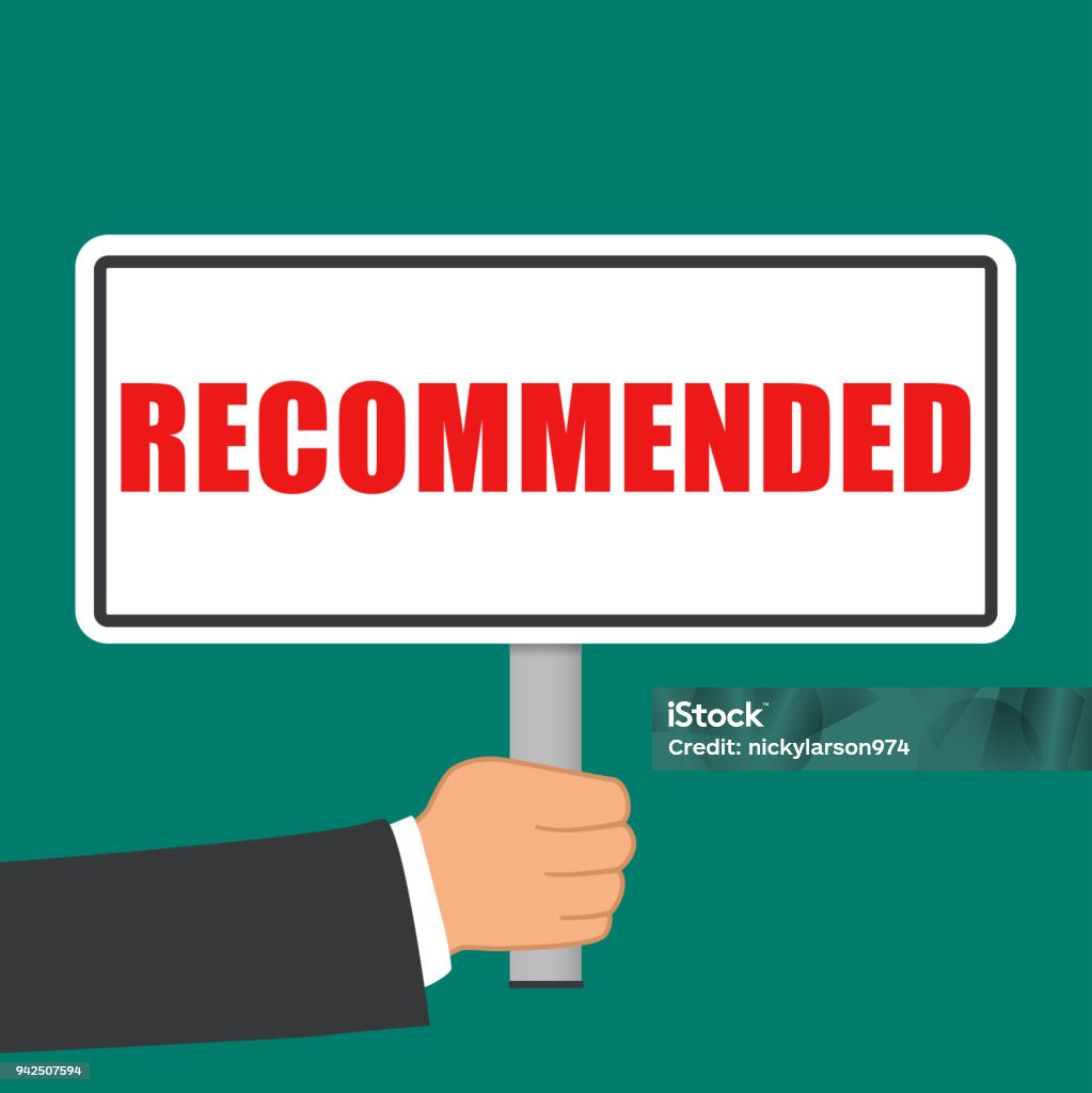 Recommended. Sign Simple Recommended Word Sign Flat Concept Stock Illustration - Download Image ...