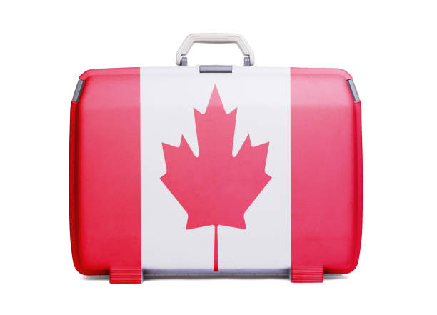 istock Used plastic suitcase with stains and scratches 942518796