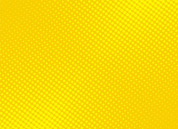 retro comic-gelben hintergrund raster gradient halbton, lager vektor illustration eps 10 - raster punkte stock-grafiken, -clipart, -cartoons und -symbole