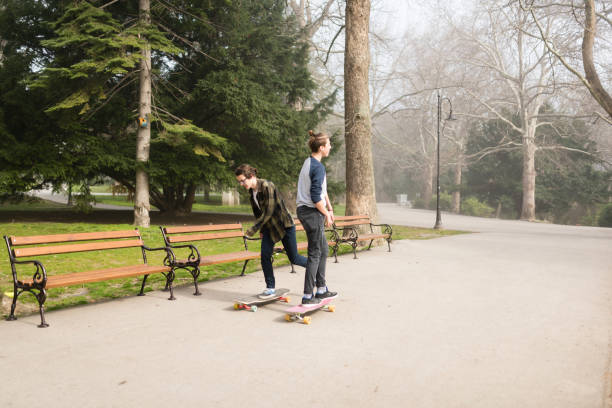 istock Skaters chilling out at the park 942519556