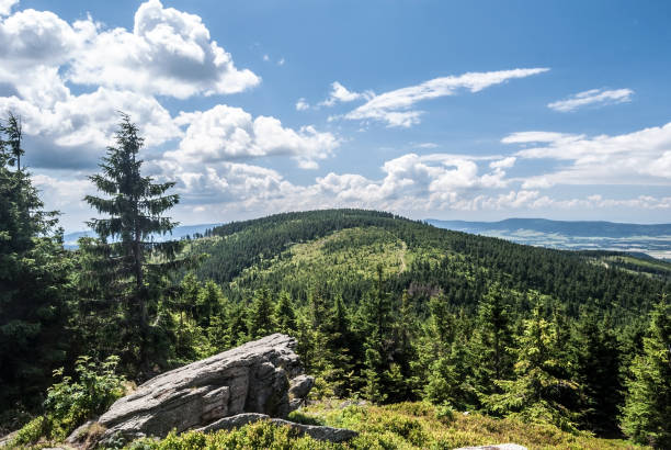 istock mountain scenery with hills, rock formation and blue sky 942526090