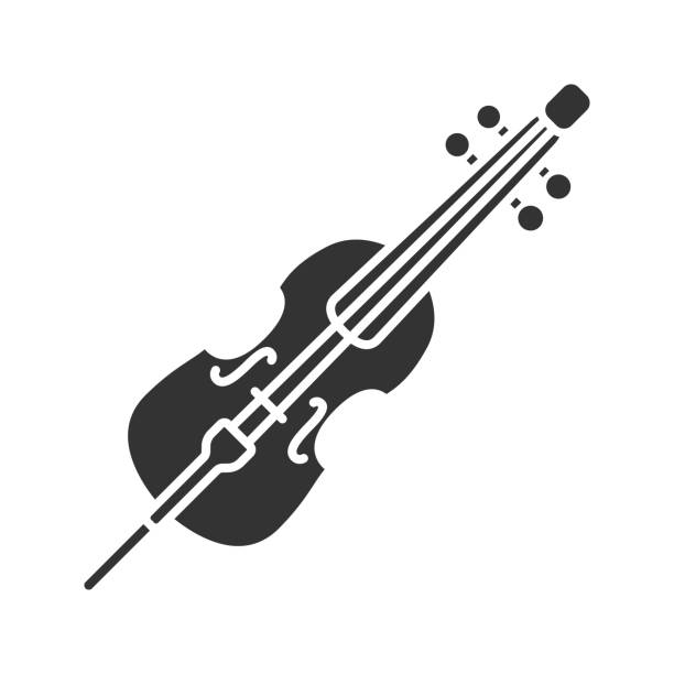 illustrations, cliparts, dessins animés et icônes de icône de glyphe violoncelle - cello musical instrument classical music music