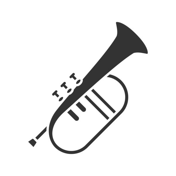 flügelhorn-symbol - brass instrument trumpet classical music flugelhorn stock-grafiken, -clipart, -cartoons und -symbole