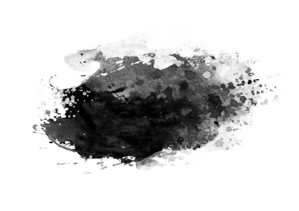istock Black color water graphic patches graphic brush strokes design effect element for background 942529958