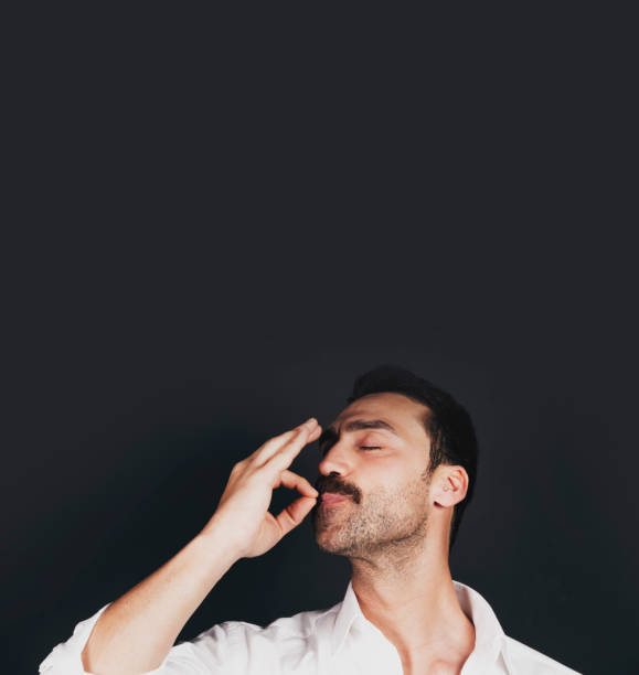 istock Young handsome man with beard and mustache studio portrait 942538814