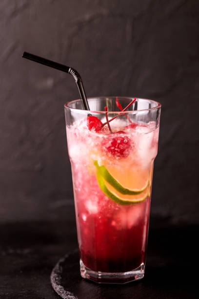 istock Alcoholic cocktail sour cherry gin or porch crawler. Lemonade. 942541256