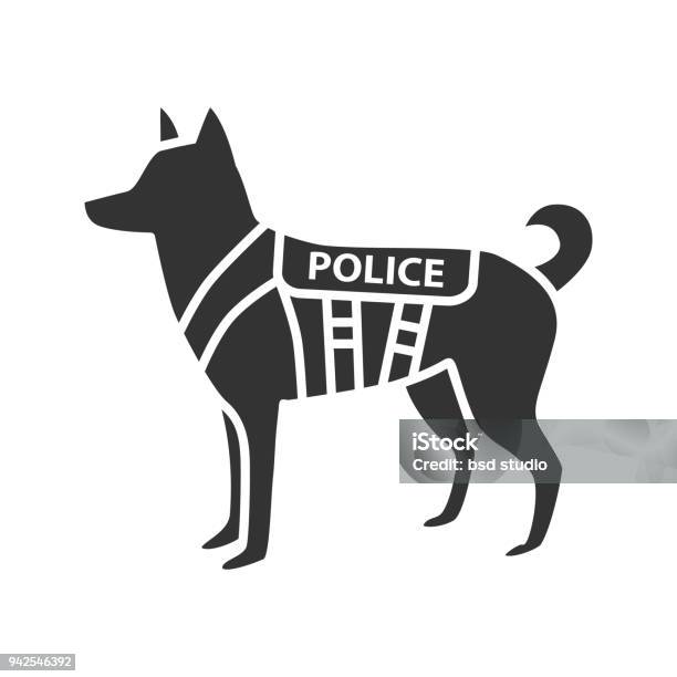 K9 Police Dog Icon Stock Illustration - Download Image Now - Police Dog, German Shepherd, Vector