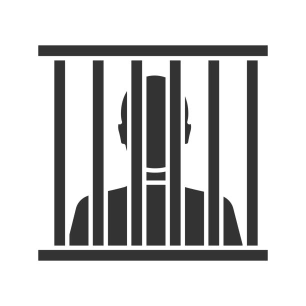 ilustraciones, imágenes clip art, dibujos animados e iconos de stock de icono de preso - cárcel