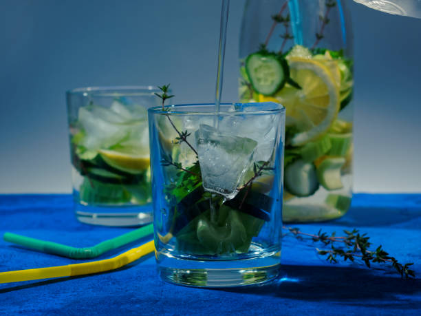 istock Flavored water with cucumber, celery, lemon and thyme 942555478