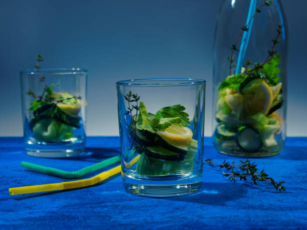 istock Flavored water with cucumber, celery, lemon and thyme 942555486
